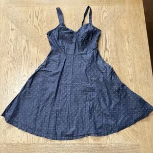 Hayes‎ Diamond Polkadot Fit and Flare Sweetheart Neck Sleeveless Mini Dress XS